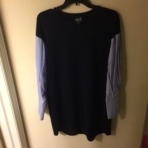 Oversized navy blue/pin striped sleeved work wear